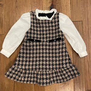 Janie and Jack Black and White Ruffle Dress
